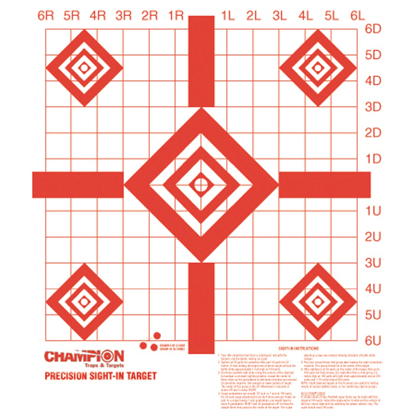 Champion Traps & Targets Rimfire Sight-In Target Precision 10 Pack 47388 - California Shooting Supplies