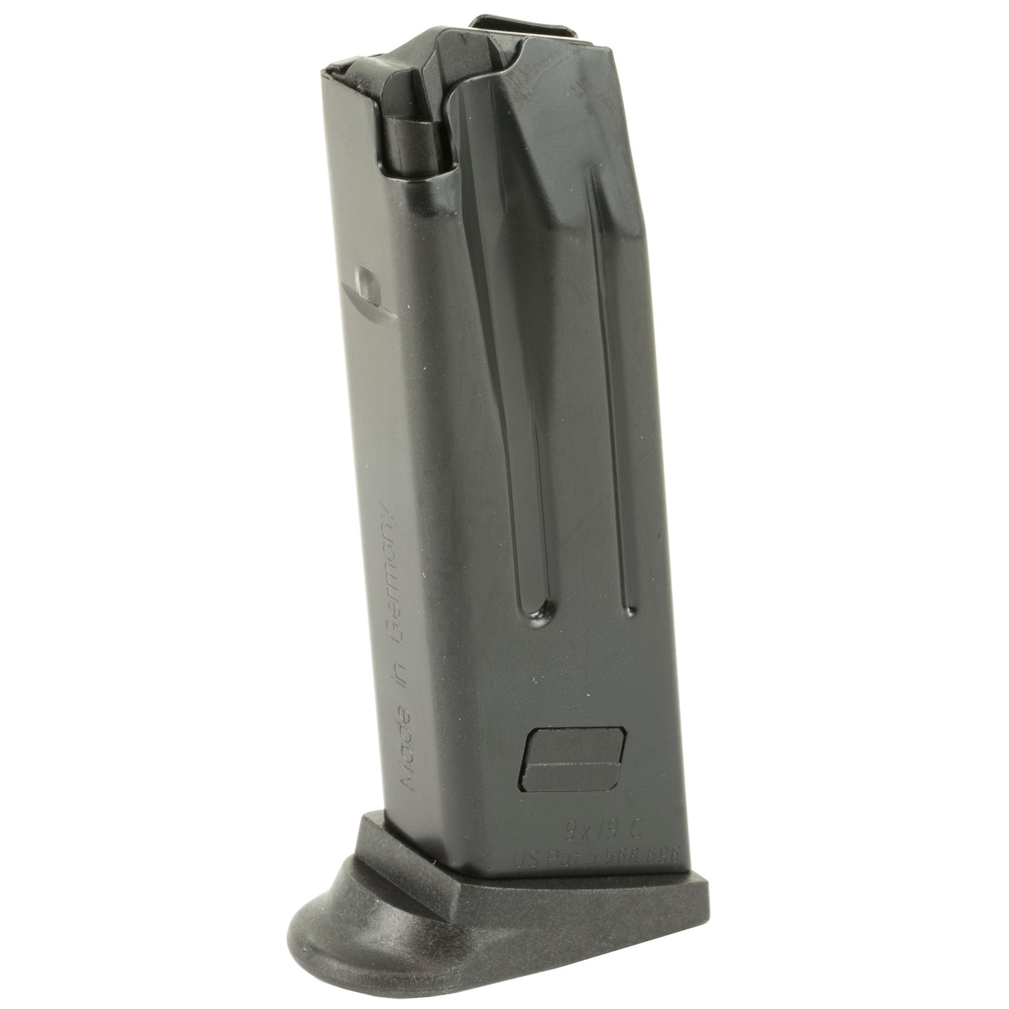 HK Magazine 9MM 10 Rounds Fits P2000/USP9 Compact With Finger Rest Blued 215982S - California Shooting Supplies