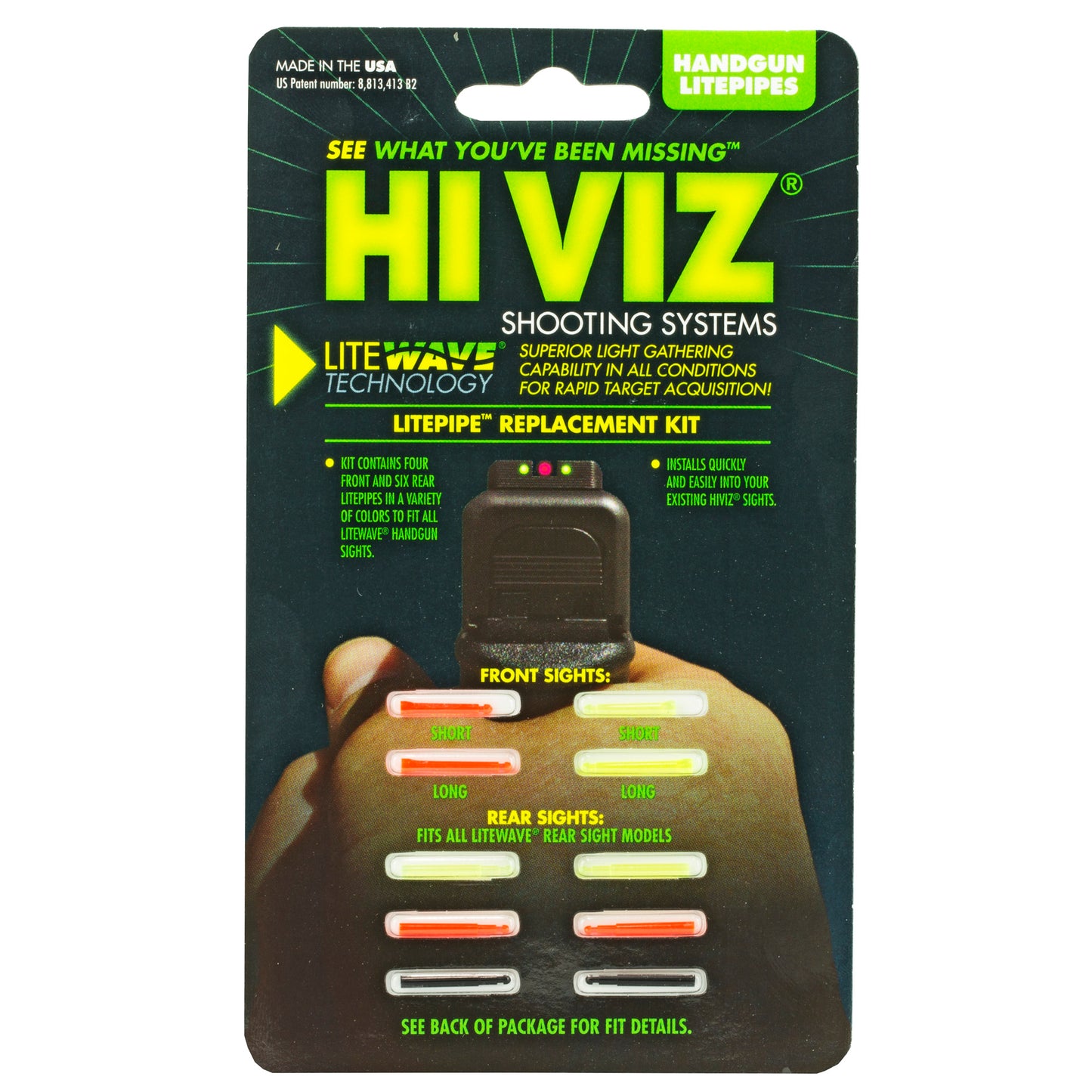 Hi-Viz LiteWave Handgun Replacement LitePipe Set. Includes Green and Red LWH-KIT - California Shooting Supplies