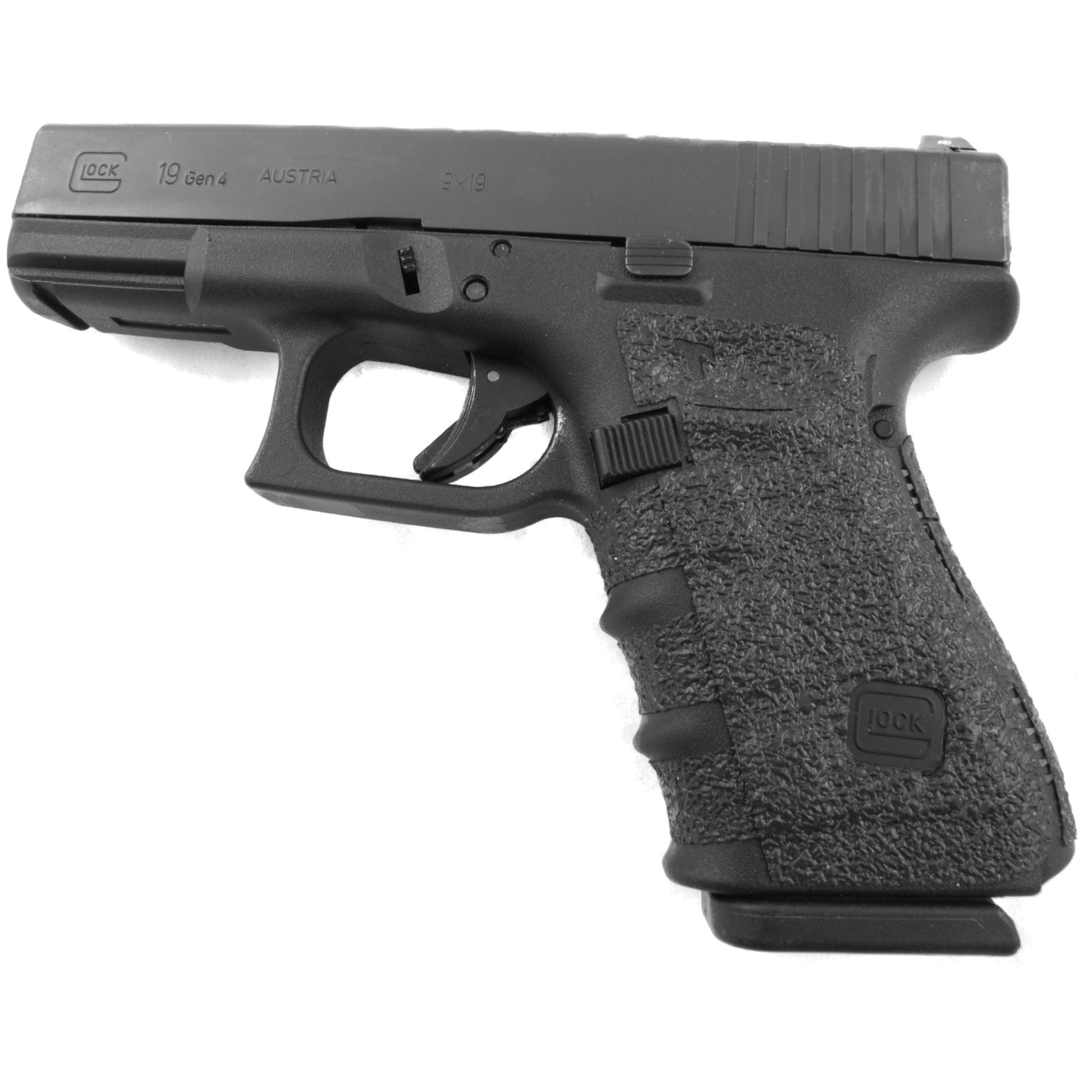 TALON Grips Inc Rubber Adhesive Grip Fits Glock G4 19 No Backstrap Black 110R - California Shooting Supplies