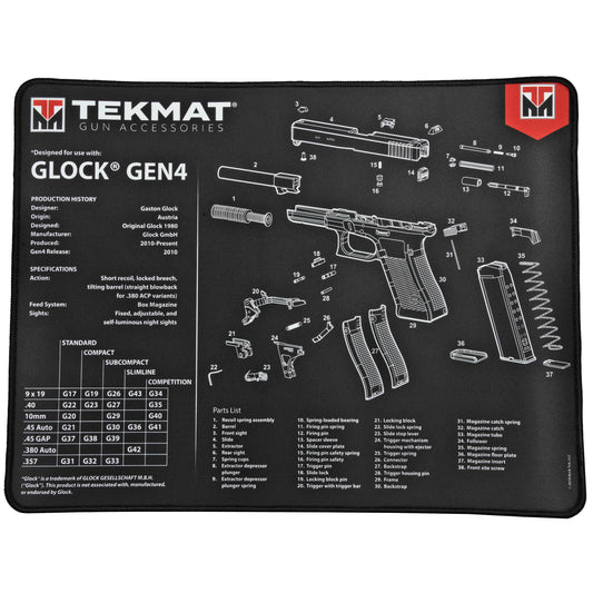 TekMat Glock Ultra Premium Gun Cleaning Mat 15x20 W Microfiber TEK-R20-GLOCK-G4 - California Shooting Supplies