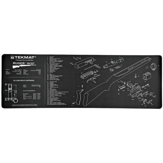 TekMat Ruger 10/22 Rifle Mat 12x36 Black Microfiber TekTowel TEK-R36-1022 - California Shooting Supplies