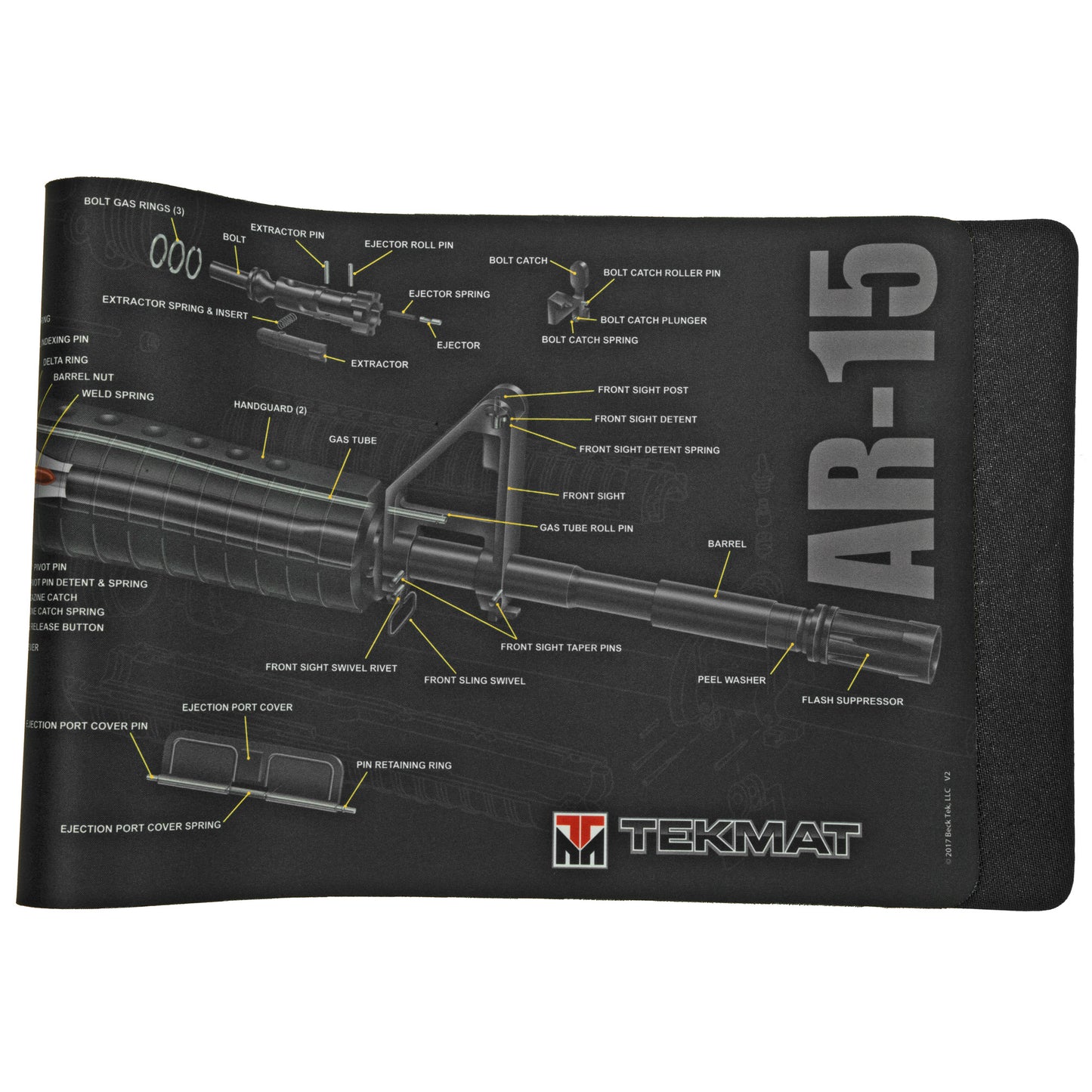 TekMat AR-15 Cutaway Mat 12x36 With Microfiber TekTowel TEK-R36-AR15-CA - California Shooting Supplies