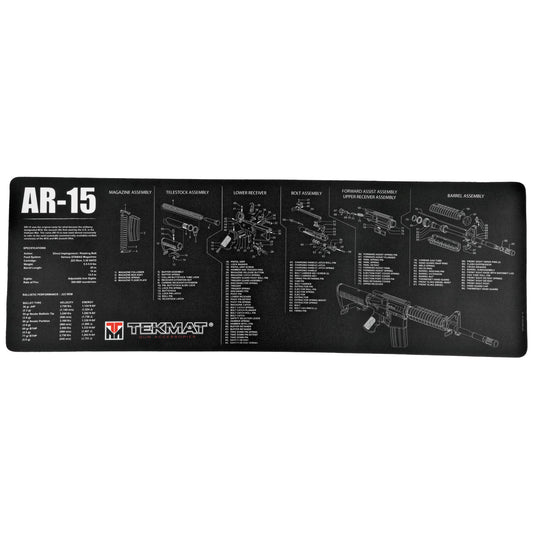 TekMat AR-15 Rifle Mat 12x36 Black With Small Microfiber TekTowel TEK-R36-AR15 - California Shooting Supplies