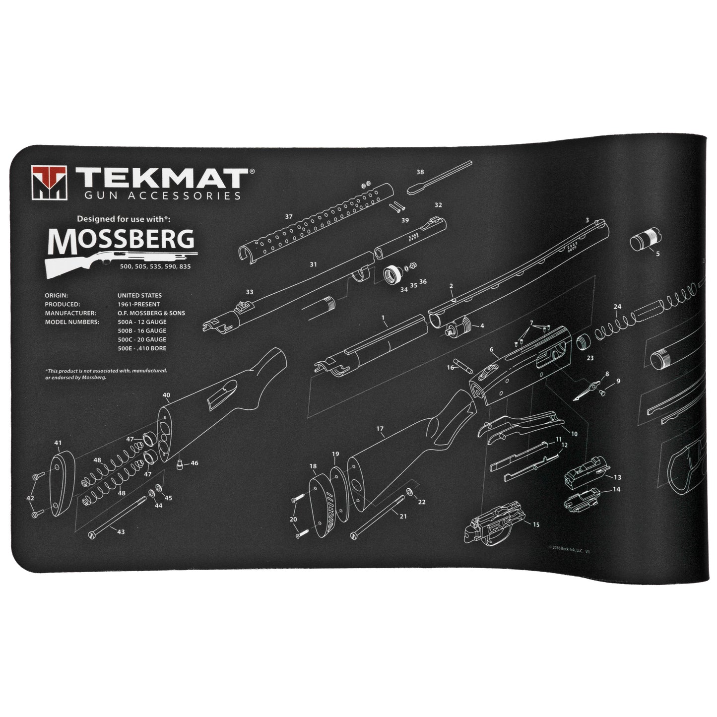 TekMat Mossberg Shotgun Mat 12x36 With Microfiber TekTowel TEK-R36-MOSSBERG - California Shooting Supplies