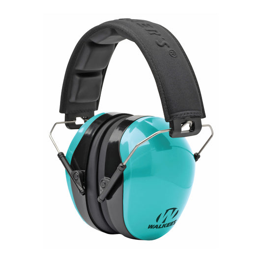 Walker's Passive Earmuff Padded Headband Folding Aqua GWP-DCPM-LTL - California Shooting Supplies