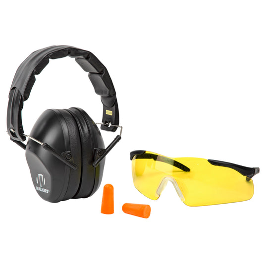 Walker's Passive Combo Kit Folding Earmuff Ear Plugs Glasses Black GWP-FPM1GFP - California Shooting Supplies