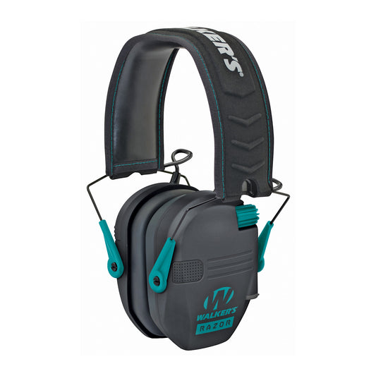 Walker's Razor Electronic Earmuff Black/Teal 1 Pair GWP-RSEM-TL - California Shooting Supplies