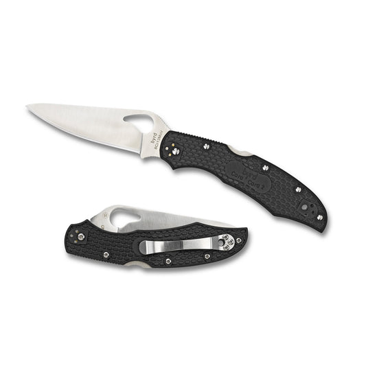 Spyderco Byrd Cara2 3.7" Folding Knife Clip Point Combo Edge BY03PSBK2 - California Shooting Supplies