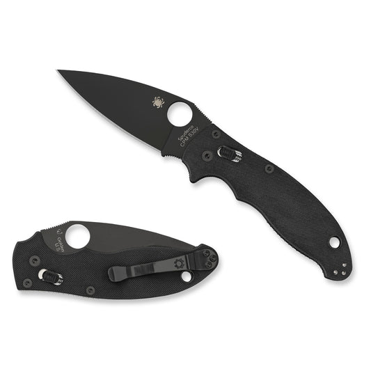 Spyderco Manix 2 3.3" Folding Knife Plain Edge Black C101GPBBK2 - California Shooting Supplies