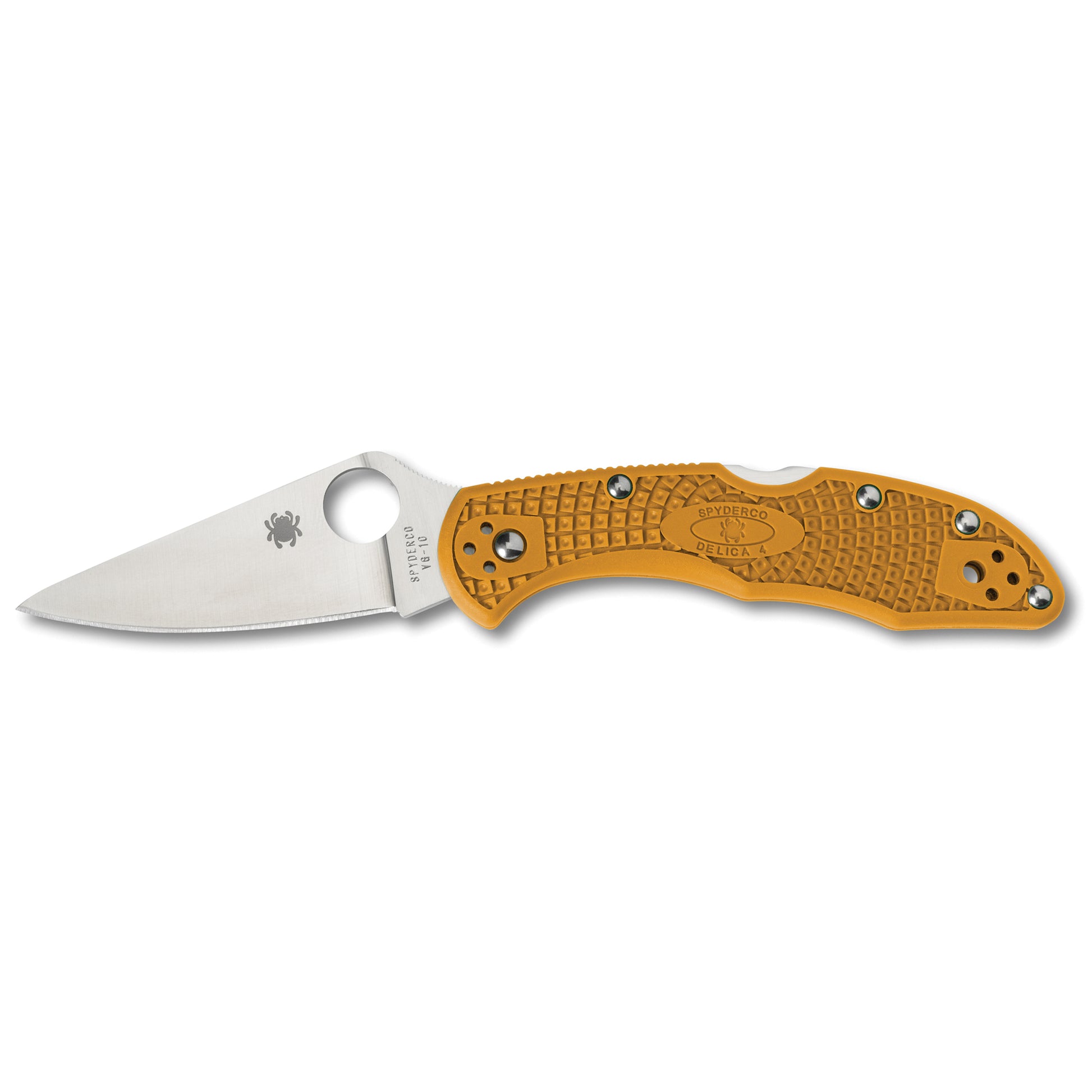 Spyderco Delica 4 Folding Knife VG-10 Blade Steel Orange FRN Handle C11FPOR - California Shooting Supplies