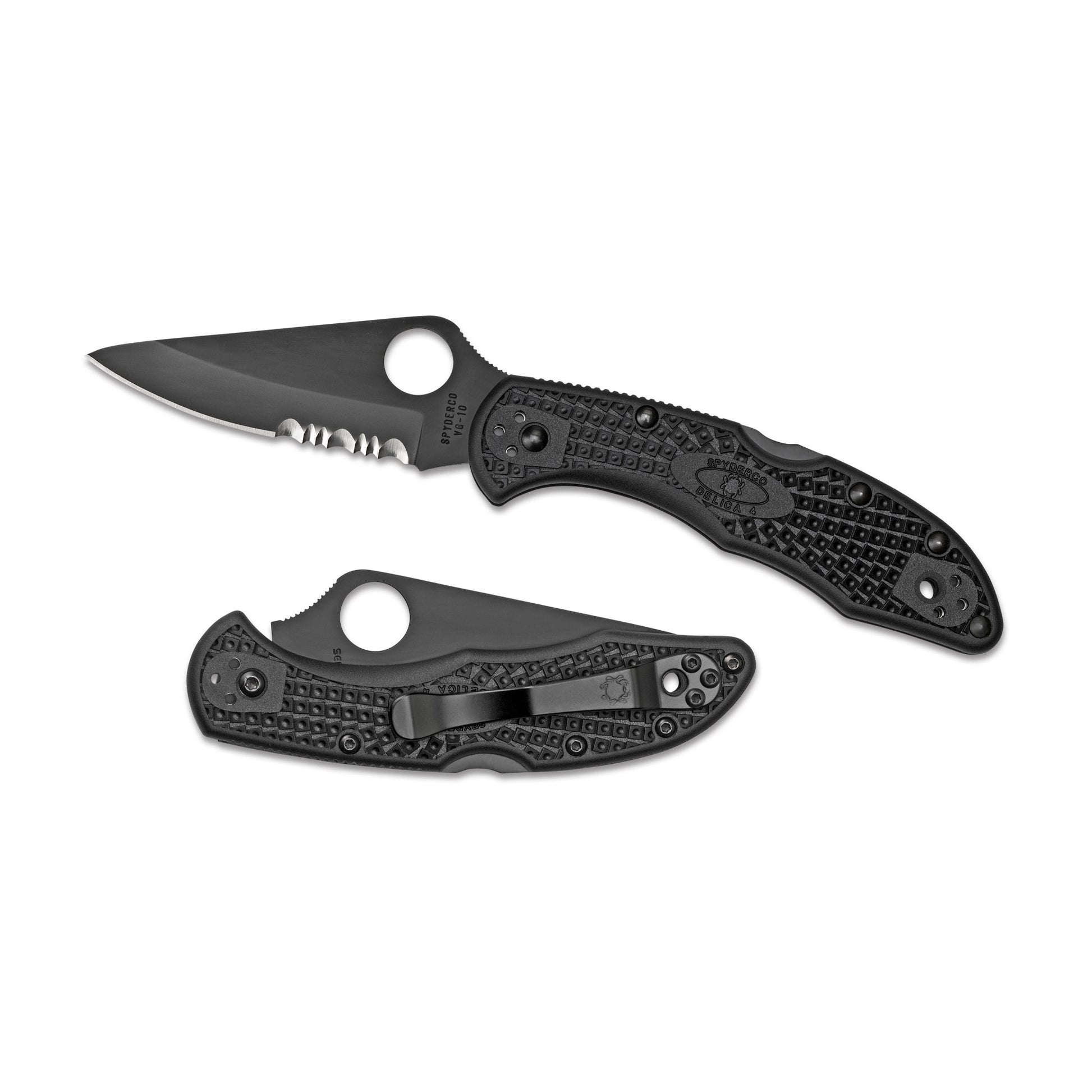 Spyderco Delica4 2.8" Folding Knife Combo Edge Black C11PSBBK - California Shooting Supplies