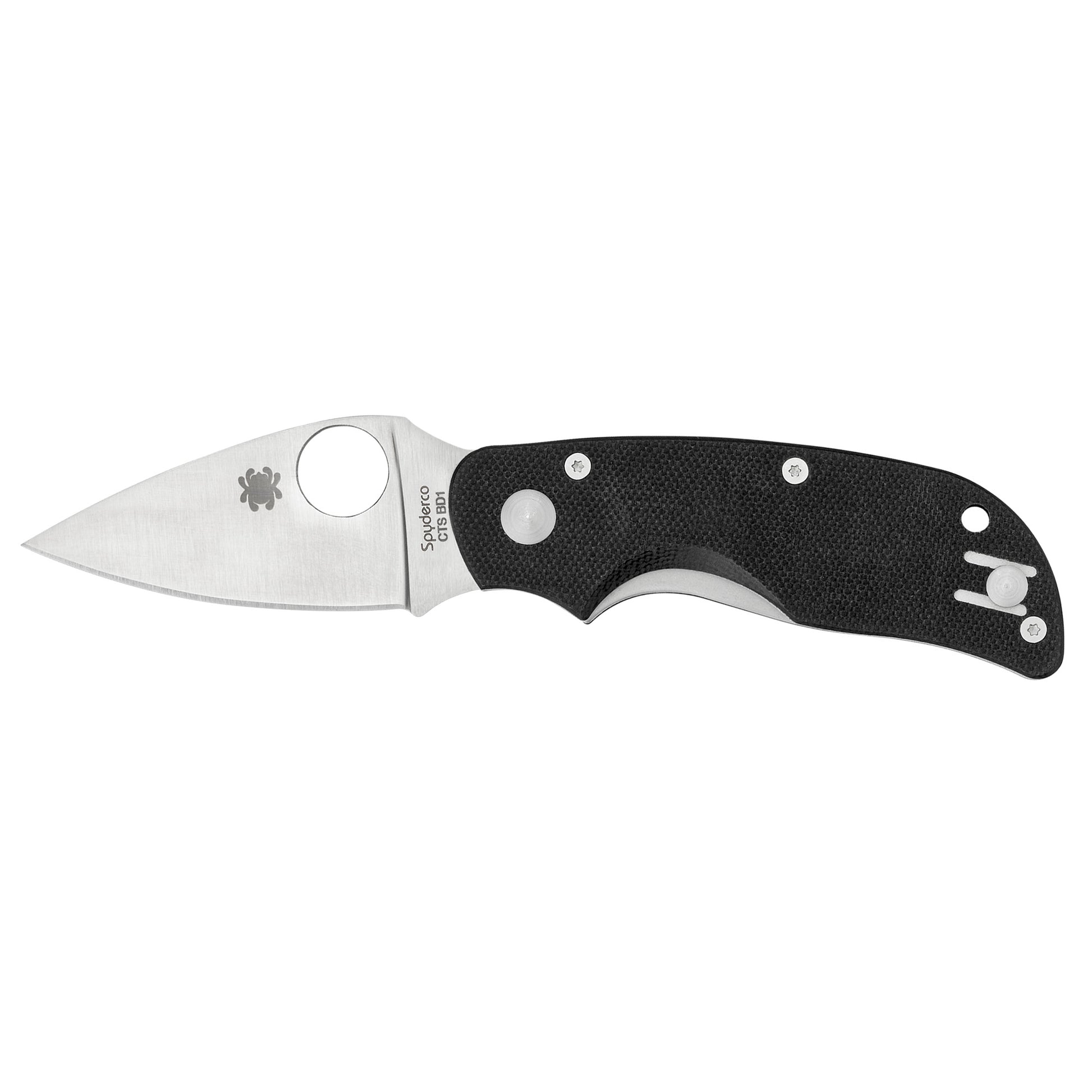 Spyderco Cat 2.4" Folding Knife Plain Edge Black G10 C129GP - California Shooting Supplies