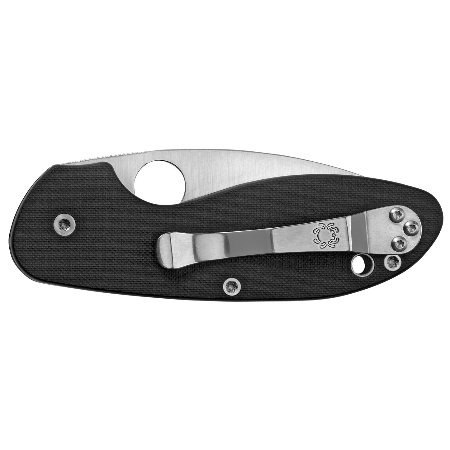 Spyderco Efficient 3" Folding Knife Plain Edge Drop Point Black G10 C216GPBBK - California Shooting Supplies