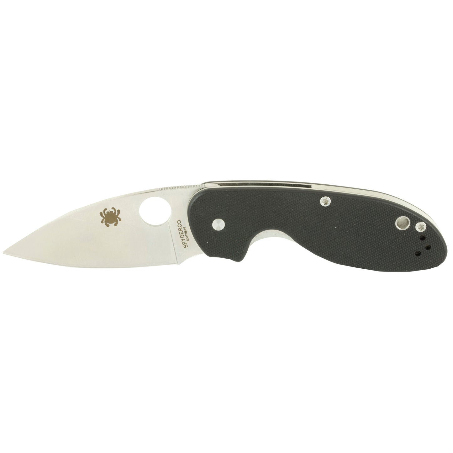 Spyderco Efficient 2.9" Folding Knife Plain Edge Drop Point Black G10 C216GP - California Shooting Supplies