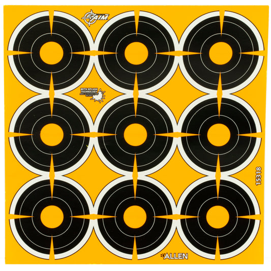 Allen EZ AIM Adhesive splash shooting targets Bullseye 2" 12 Sheets 15318 - California Shooting Supplies