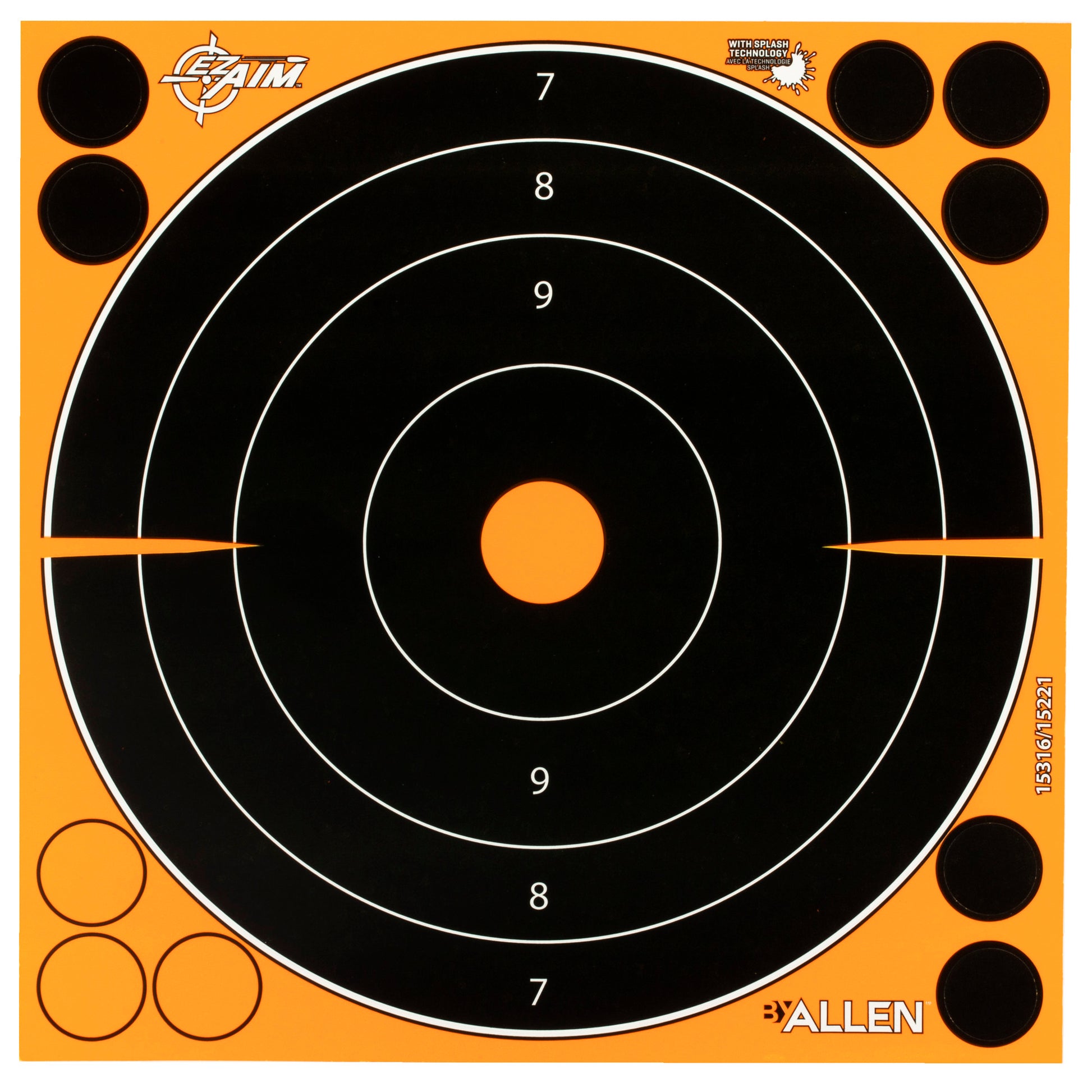 Allen EZ AIM Adhesive splash shooting targets Bullseye 8x8 30 Pack 15221 - California Shooting Supplies