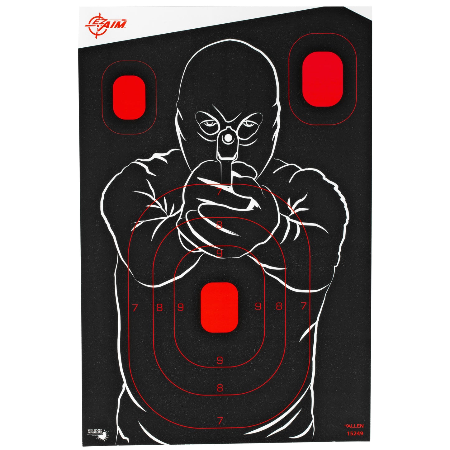 Allen EZ AIM Non-Adhesive splash shooting targets Bad Guy 12x18 5 Pack 15249 - California Shooting Supplies