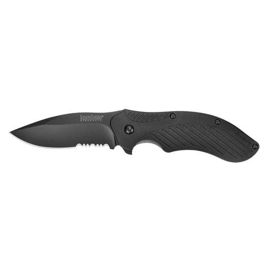 Kershaw Clash 3" Folding Knife Black Partially Serrated 1605CKTST - California Shooting Supplies