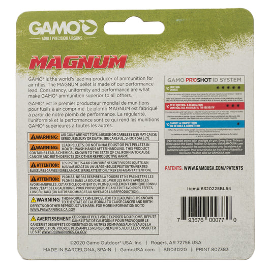 Gamo Magnum Spire Point Double Ring .22 Pellet Pointed Nose 250 Ct 6320225BL54 - California Shooting Supplies