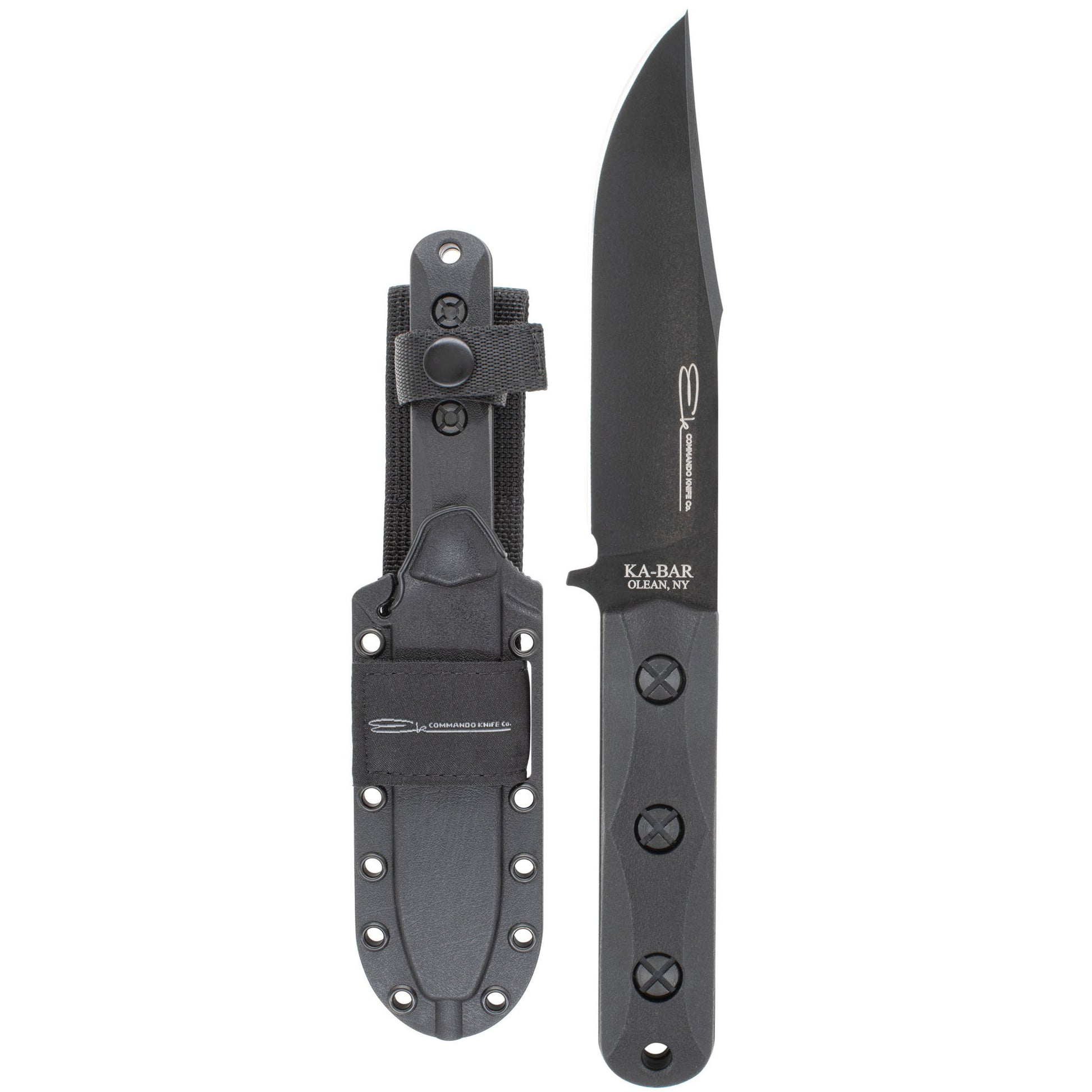 KABAR EK Elk Commando 5" Fixed Blade Knife Plain Edge Black EK50 - California Shooting Supplies