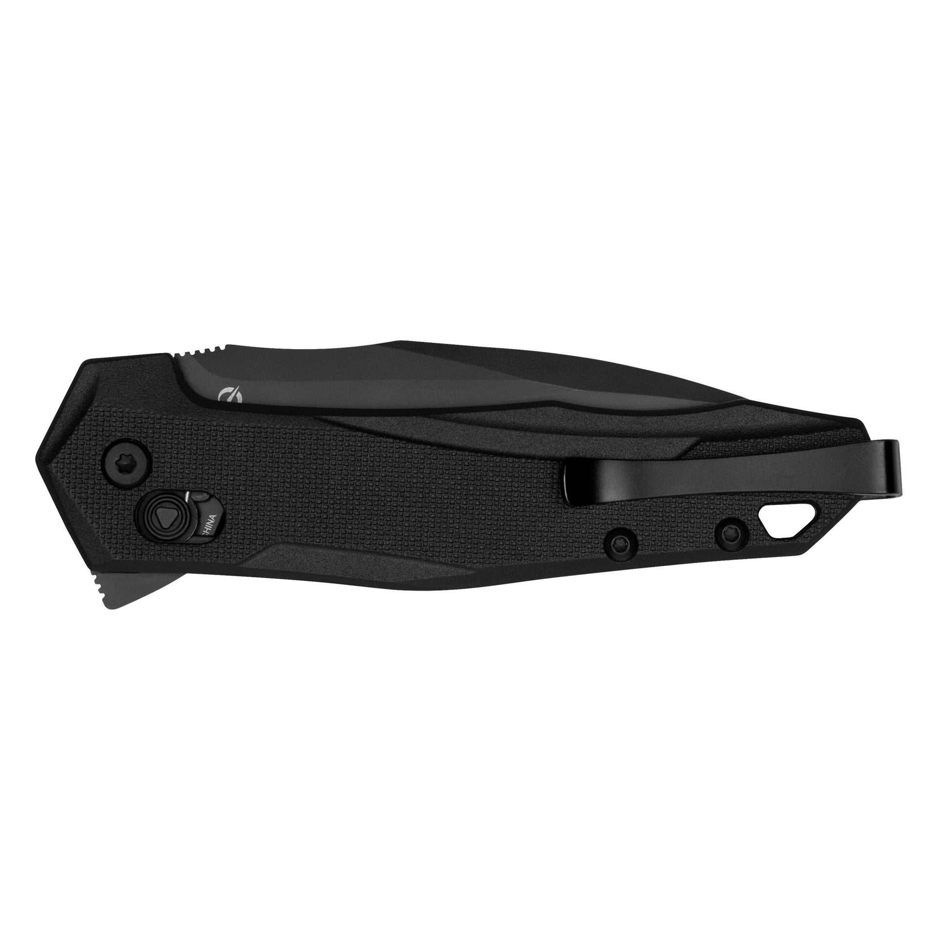 Kershaw Monitor 3" Folding Knife Flipper Assisted Plain Edge Steel Black 2041 - California Shooting Supplies