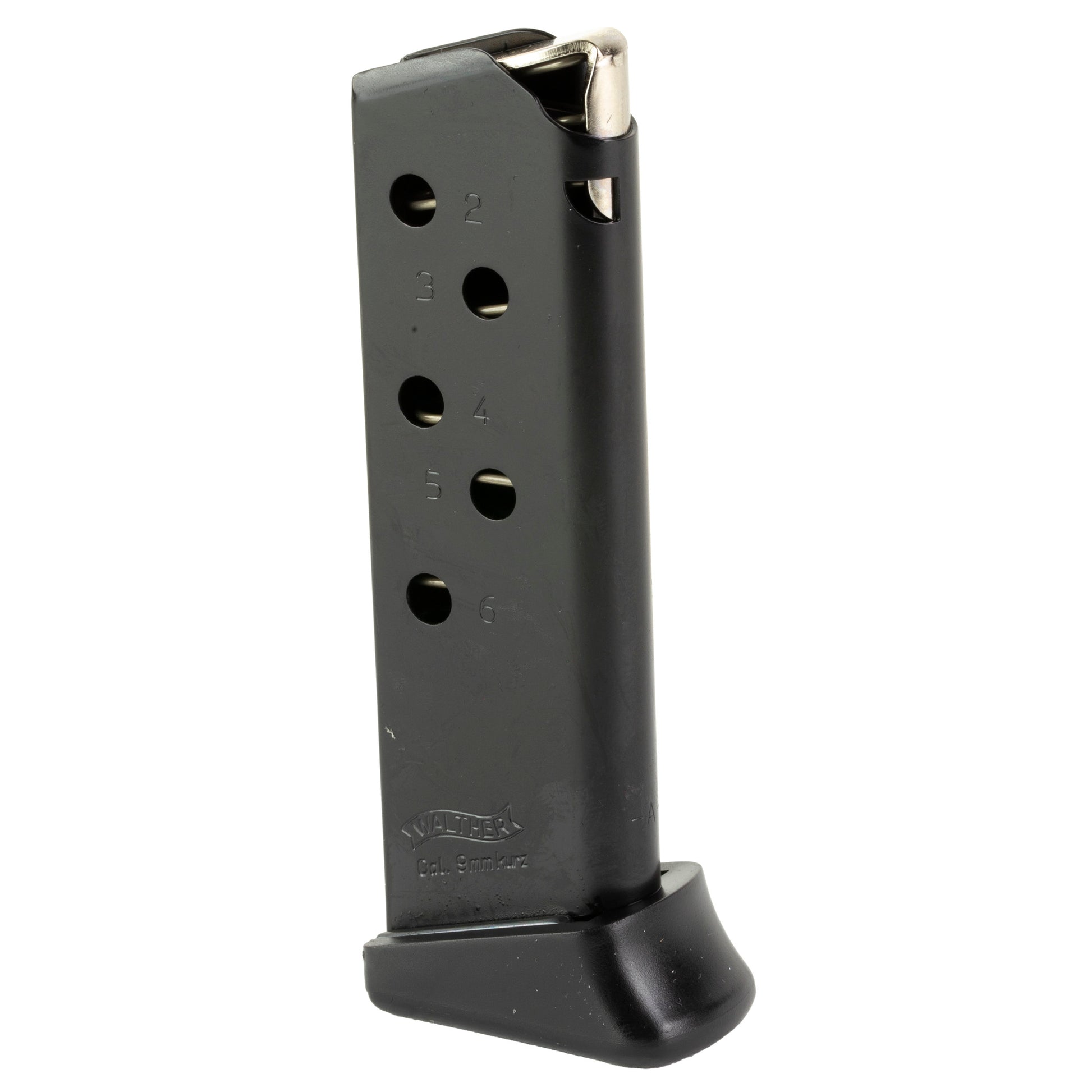 Walther Magazine 380ACP 6 Rounds Fits Walther PPK with Finger Rest Black 2246026 - California Shooting Supplies