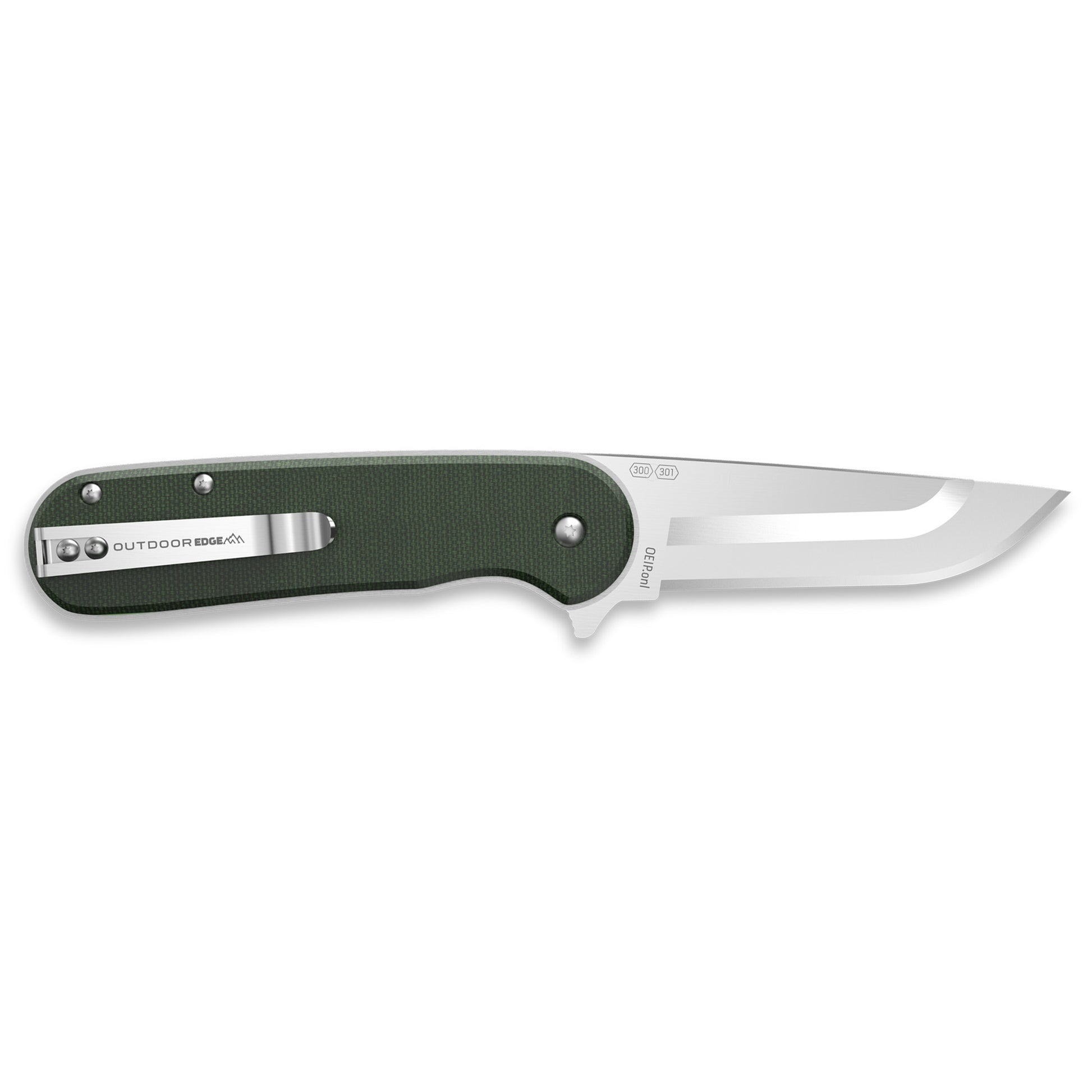 Outdoor Edge Razor VX3 3" Folding Knife Plain Edge Steel Green Micarta VX330B-C - California Shooting Supplies