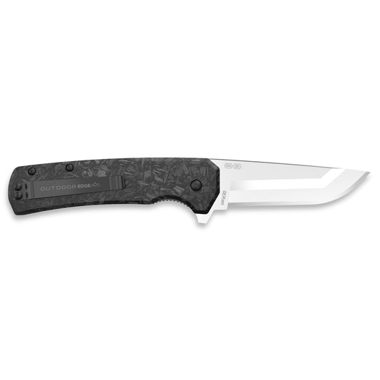 Outdoor Edge Razor VX5 3" Folding Knife Plain Edge Steel Carbon Fiber VX530A-C - California Shooting Supplies