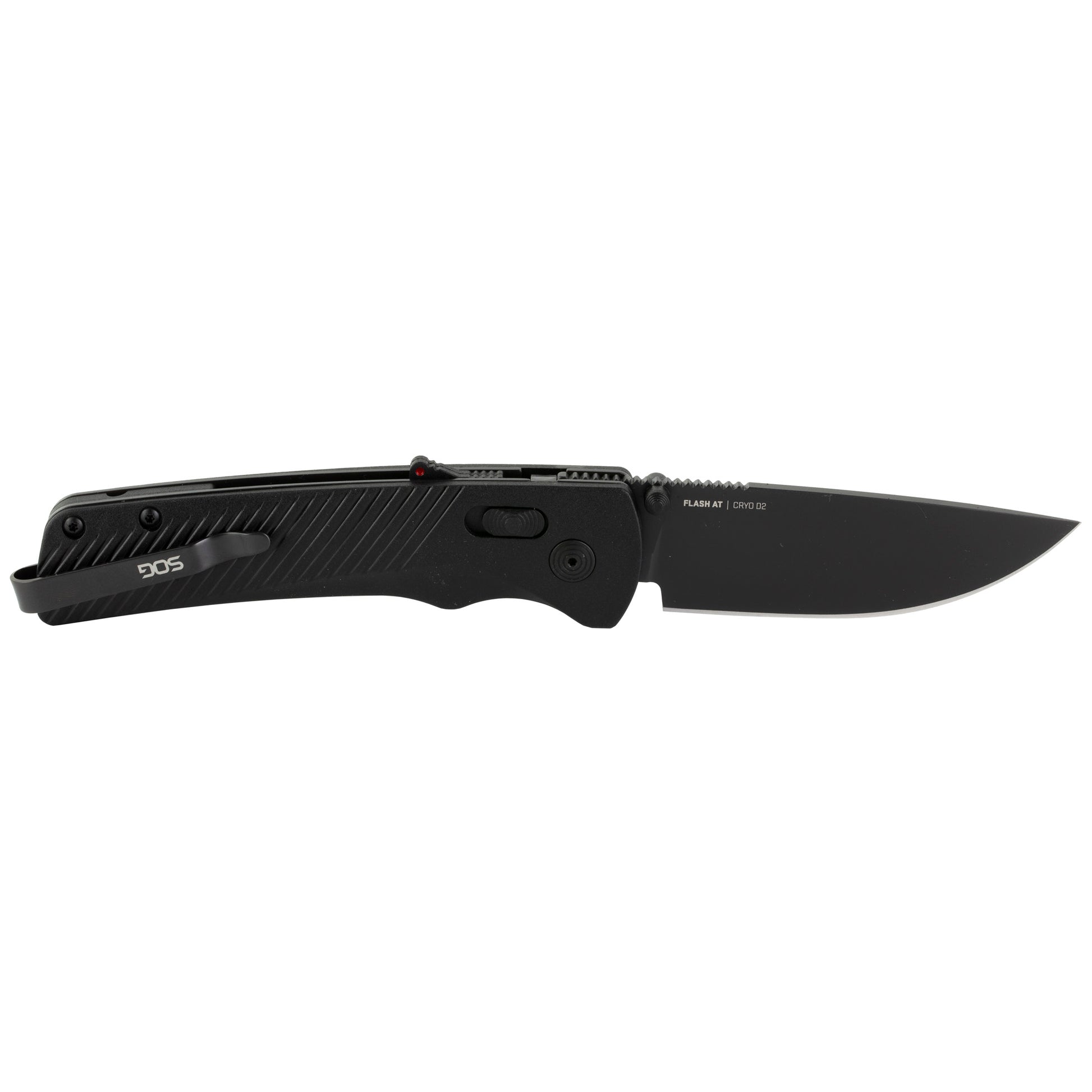 SOG Flash AT 3.4" Folding Knife Straight Edge Black SOG-11-18-01-41 - California Shooting Supplies