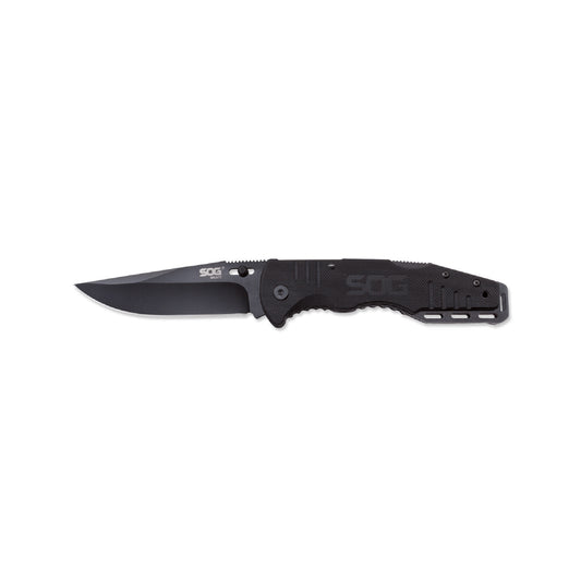 SOG Fusion 3.6" Folding Knife Straight Edge Clip Point Black SOG-FF11-CP - California Shooting Supplies