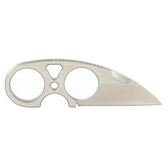 SOG Snarl 2.3" Fixed Blade Knife Straight Edge Sheepsfoot Silver SOG-JB01K-CP - California Shooting Supplies