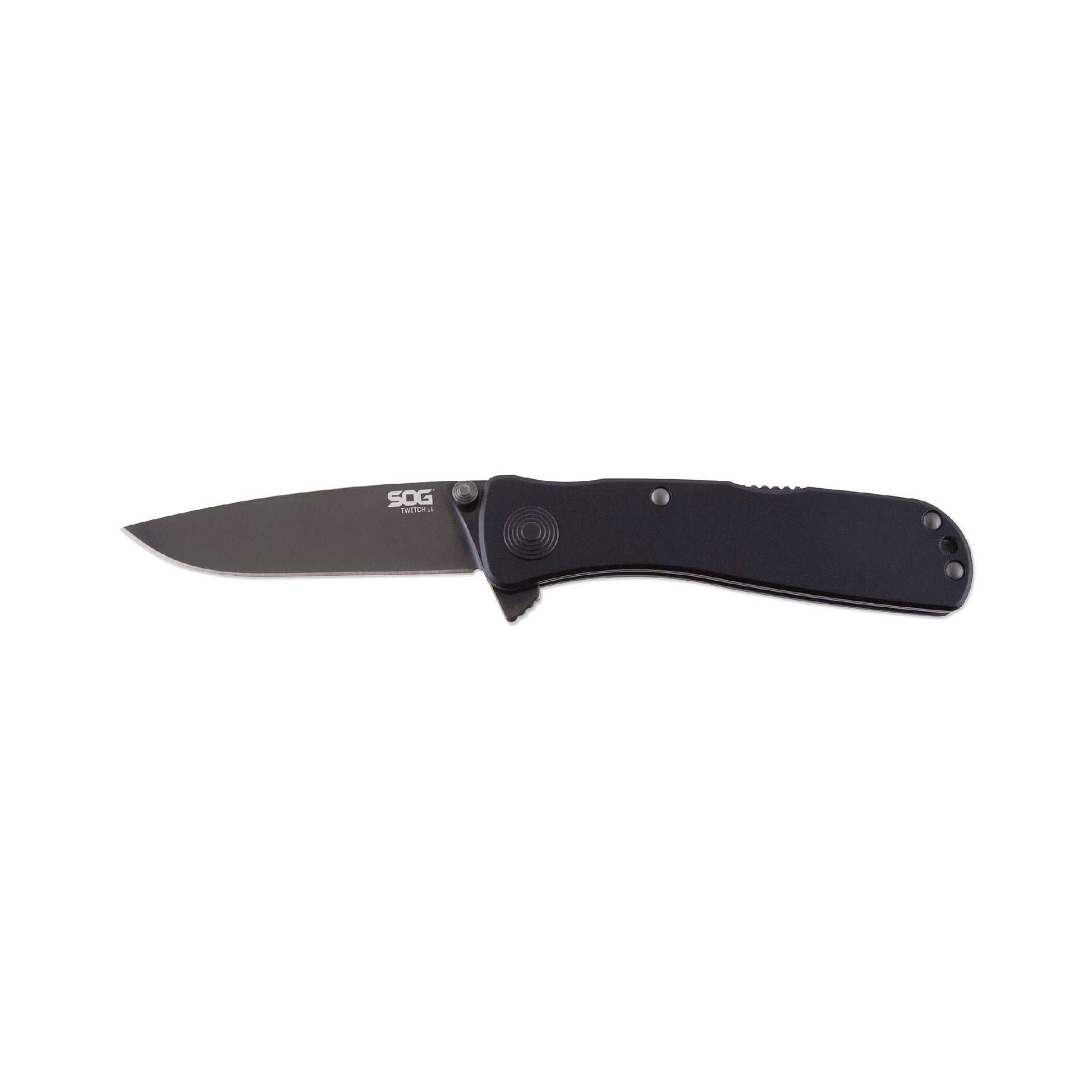 SOG Twitch II 2.6" Folding Knife Straight Edge Steel Black SOG-TWI12-CP - California Shooting Supplies