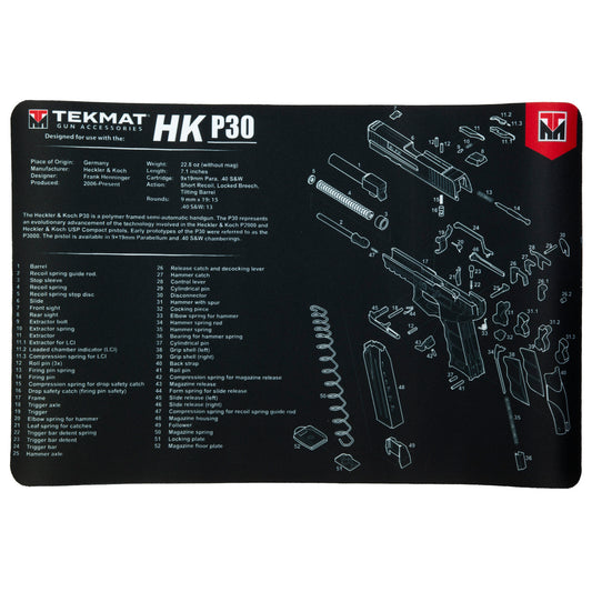 TekMat Orginal Mat H&K P30 Cleaning Mat 11x17 TEK-R17-HKP30 - California Shooting Supplies