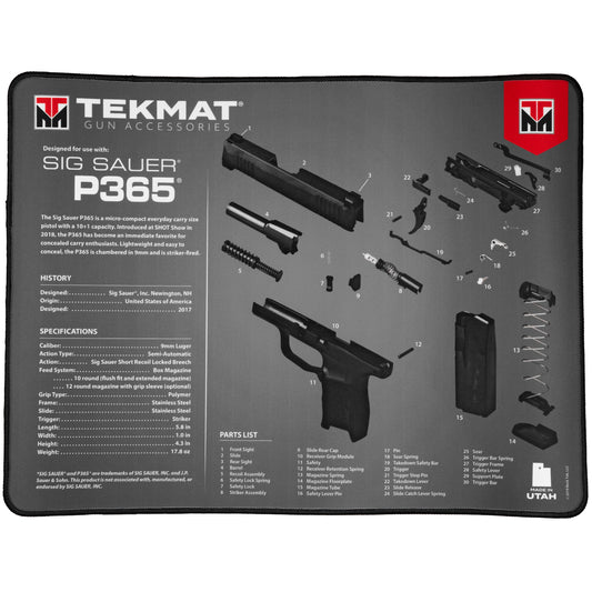 TekMat Ultra Mat For Sig Sauer P365 Cleaning Mat 15x20 TEK-R20-SIGP365 - California Shooting Supplies