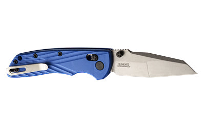 Hogue Deka 3" Folding Knife MagnaCut Stone Tumbled Silver Plain Edge Blue 24363 - California Shooting Supplies