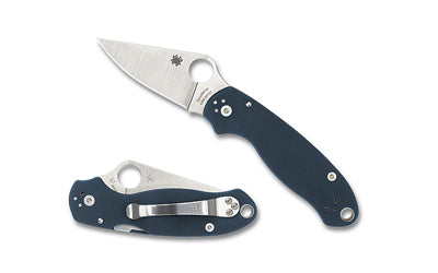 Spyderco Para 3 2.9" Folding Knife Plain Edge Dark Blue Silver Steel C223GPCBL - California Shooting Supplies